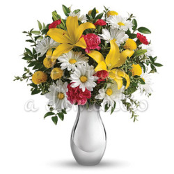 bouquet_gigli_margherite_fiorellini_rossi